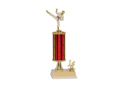 karate kicker trophy single pillar 1st place
