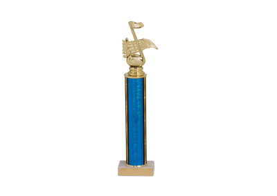 single pillar music trophy blue