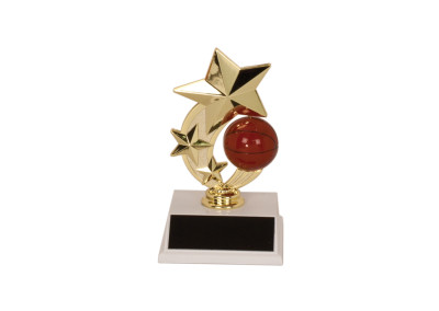 triple star basketball small trophy